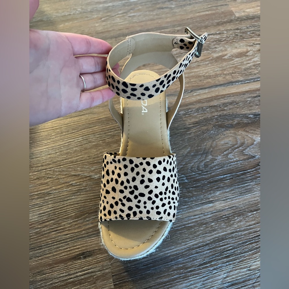Cheetah platform sandals